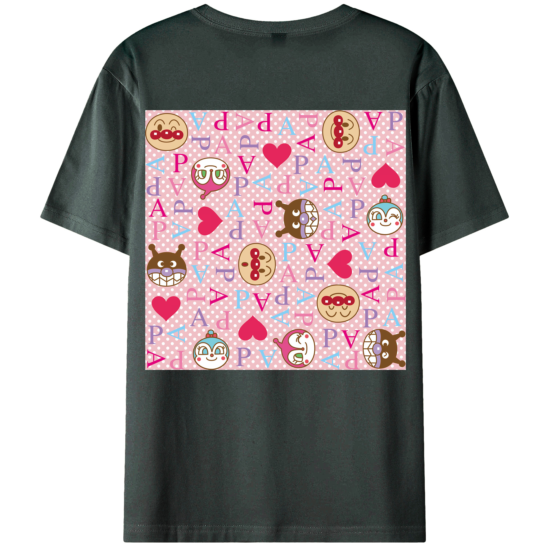 （画像用） アンパンマン Anpanman 綿100％ メンズ半袖Tシャツ（バックプリント） 通気性